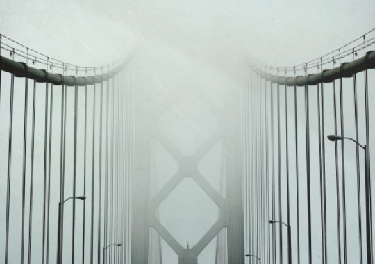 Title: Bridge in Fog, Image Category: Architecture